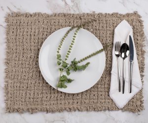 Amity home ranier linen dinner napkin set in ivory   crisp folded