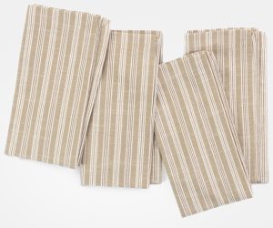Amity home mallory napkins set of 4 in mushroom   striped linen texture