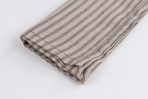 Amity home bernadette napkin in walnut brown stripe   stitched linen texture