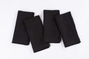 Amity home ranier linen dinner napkin set in asphalt   linen texture