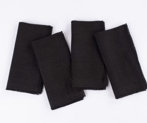 Amity home ranier linen dinner napkin set in asphalt   linen texture
