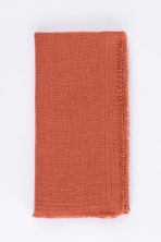 Amity home ranier linen dinner napkin set in burnt sienna   frayed edge