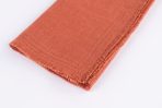 Amity home ranier linen dinner napkin set in burnt sienna   fringed edge