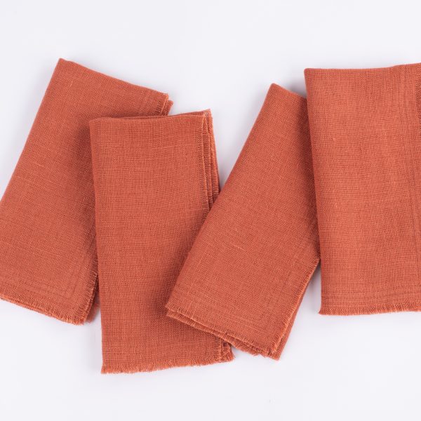 Ranier Linen Dinner Napkin Set (Set Of 4), Burnt Sienna
