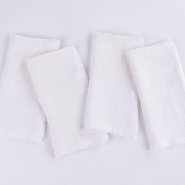 Ranier Linen Dinner Napkin Set (Set Of 4), Ivory
