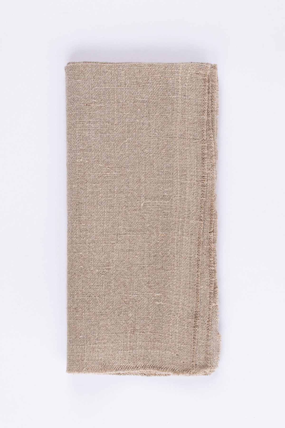 Amity home ranier linen dinner napkin set in natural   raw frayed edge