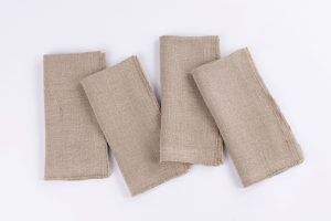 Amity home ranier linen dinner napkin set in natural   linen texture