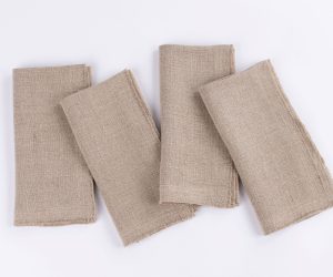 Amity home ranier linen dinner napkin set in natural   linen texture