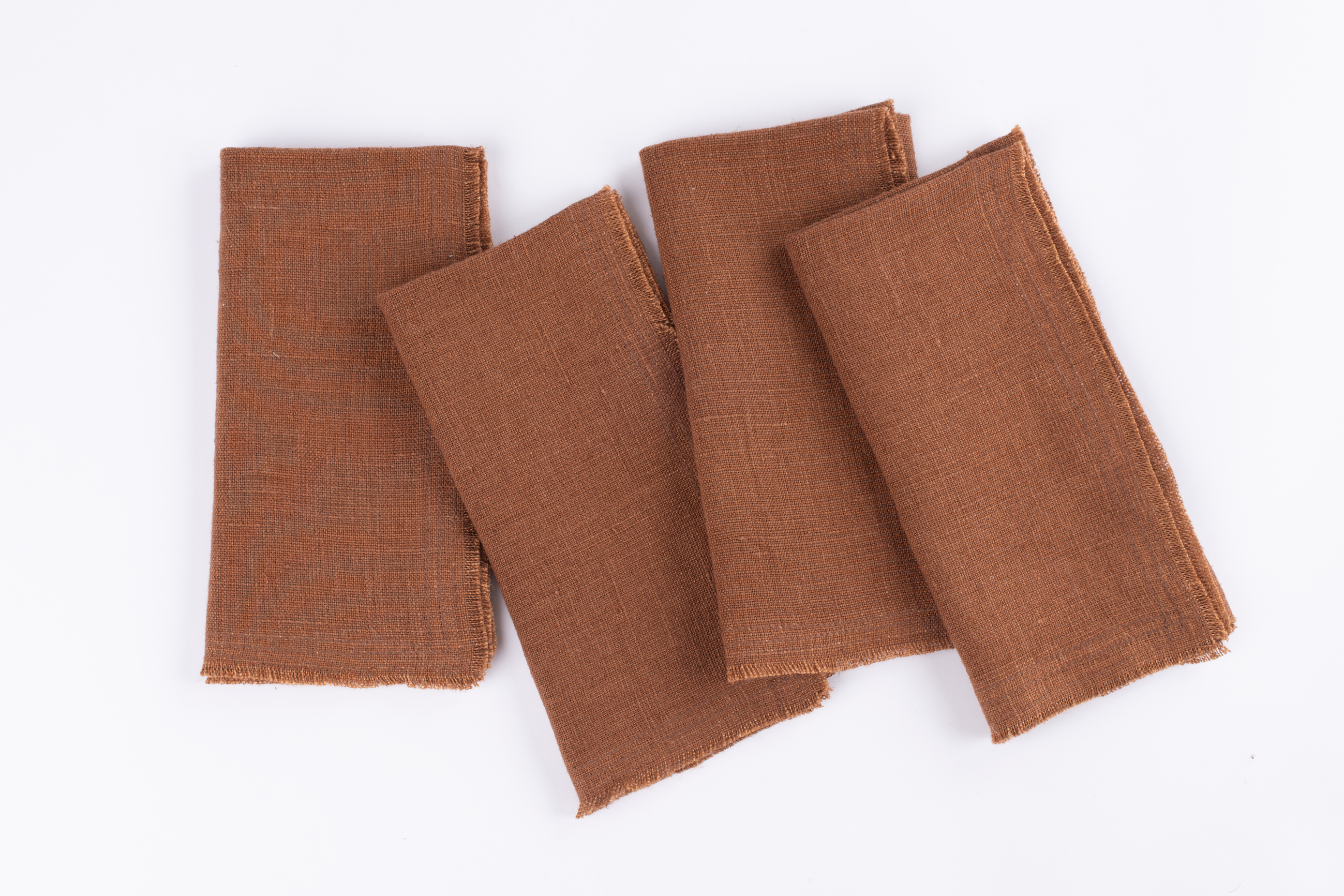 Pn15439sset | Amity Home Amity home ranier linen dinner napkin set in saddle natural frayed edges