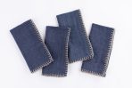 Amity home bryce linen dinner napkin set in indigo   contrasting whip stitch edges