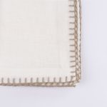 Amity home bryce linen dinner napkin set in ivory   hand stitched edge