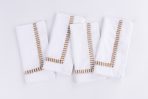 Amity home savona dinner napkin set in caramel   embroidered border