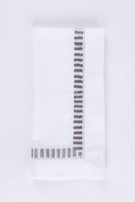 Amity home savona dinner napkin set in white with grey embroidery   geometric pattern