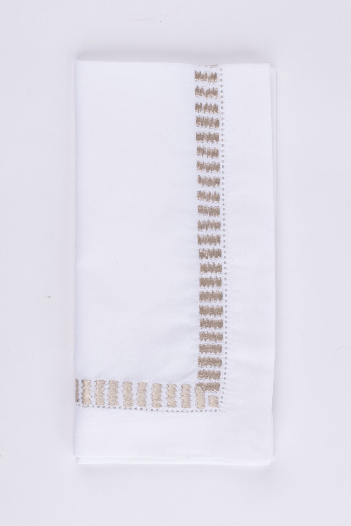 Amity home savona dinner napkin set in oyster   bar stitch embroidery