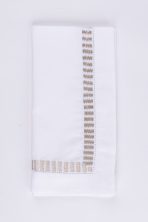 Amity home savona dinner napkin set in oyster   bar stitch embroidery