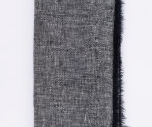 Amity home brisbane linen dinner napkin set in asphalt   frayed edge