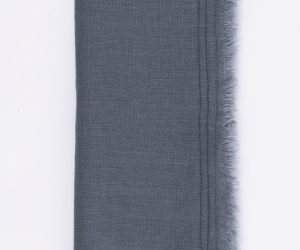 Amity home brisbane linen dinner napkin set in steel blue   frayed edges