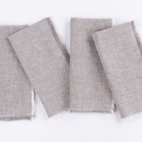 Brisbane Linen Dinner Napkin Set (Set Of 4), Grey Chambray
