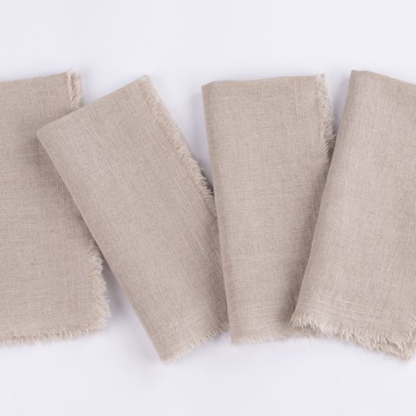Brisbane Linen Dinner Napkin Set (Set Of 4), Natural
