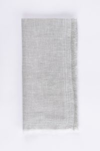 Amity home brisbane linen dinner napkin set in seaglass   fringed edge