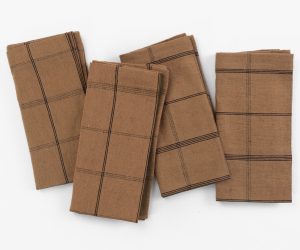Amity home nelson napkins set of 4 in copper   plaid pattern