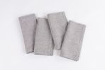Amity home basillo linen dinner napkin set in grey chambray   stitched edges