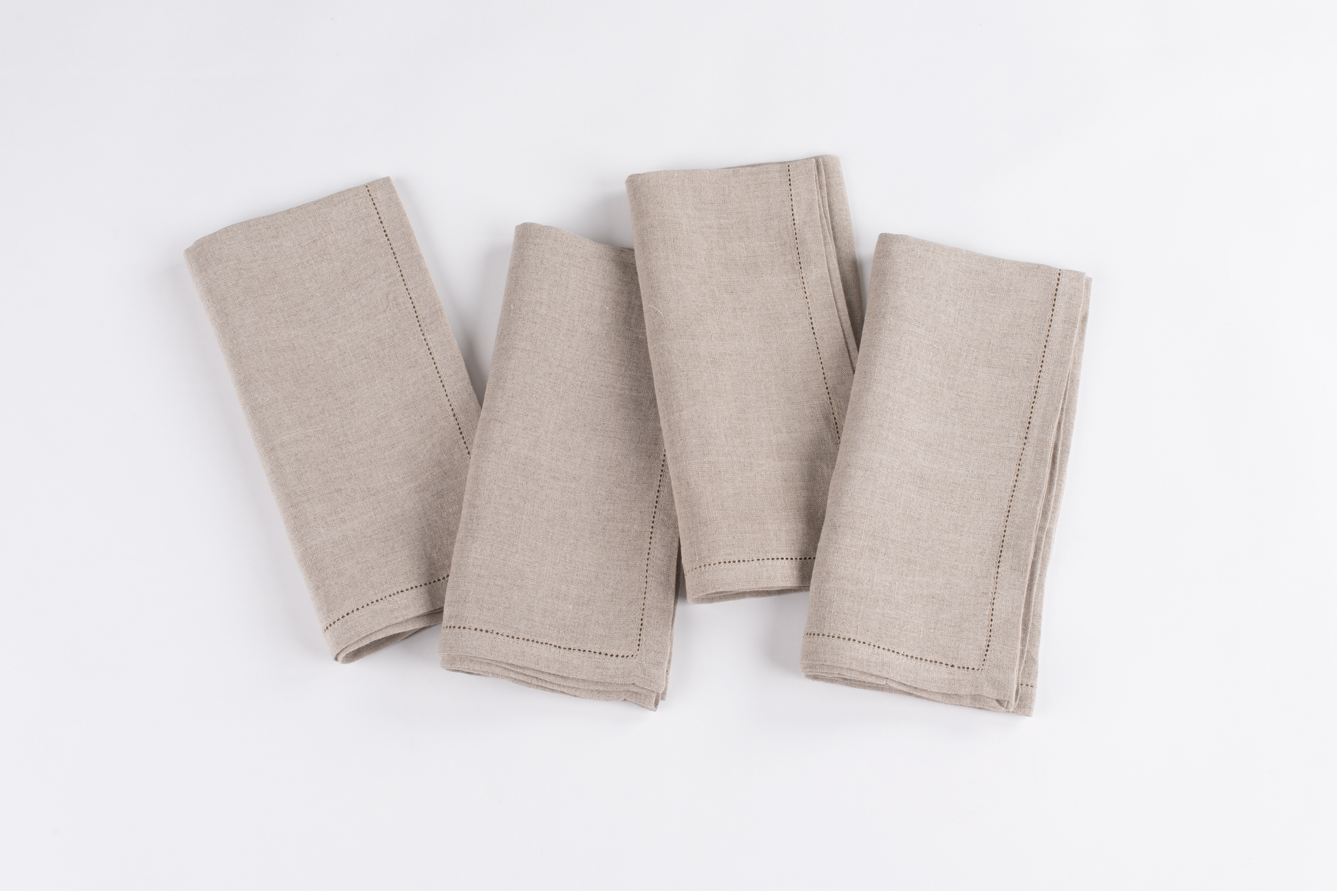 Pn603nset | Amity Home Amity home basillo linen dinner napkin set in natural dotted stitch detail