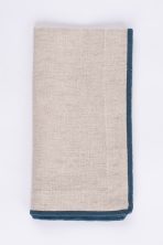 Amity home cora dinner napkin set in naturalteal   bold contrasting trim