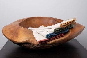 Amity home cora dinner napkin set in bold multi color   contrasting borders