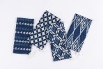 Amity home ira linen dinner napkin set in indigo blue   assorted block prints