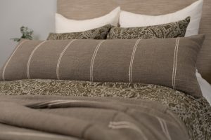 Amity home rhodes sham body pillow in pewter   vertical stripes