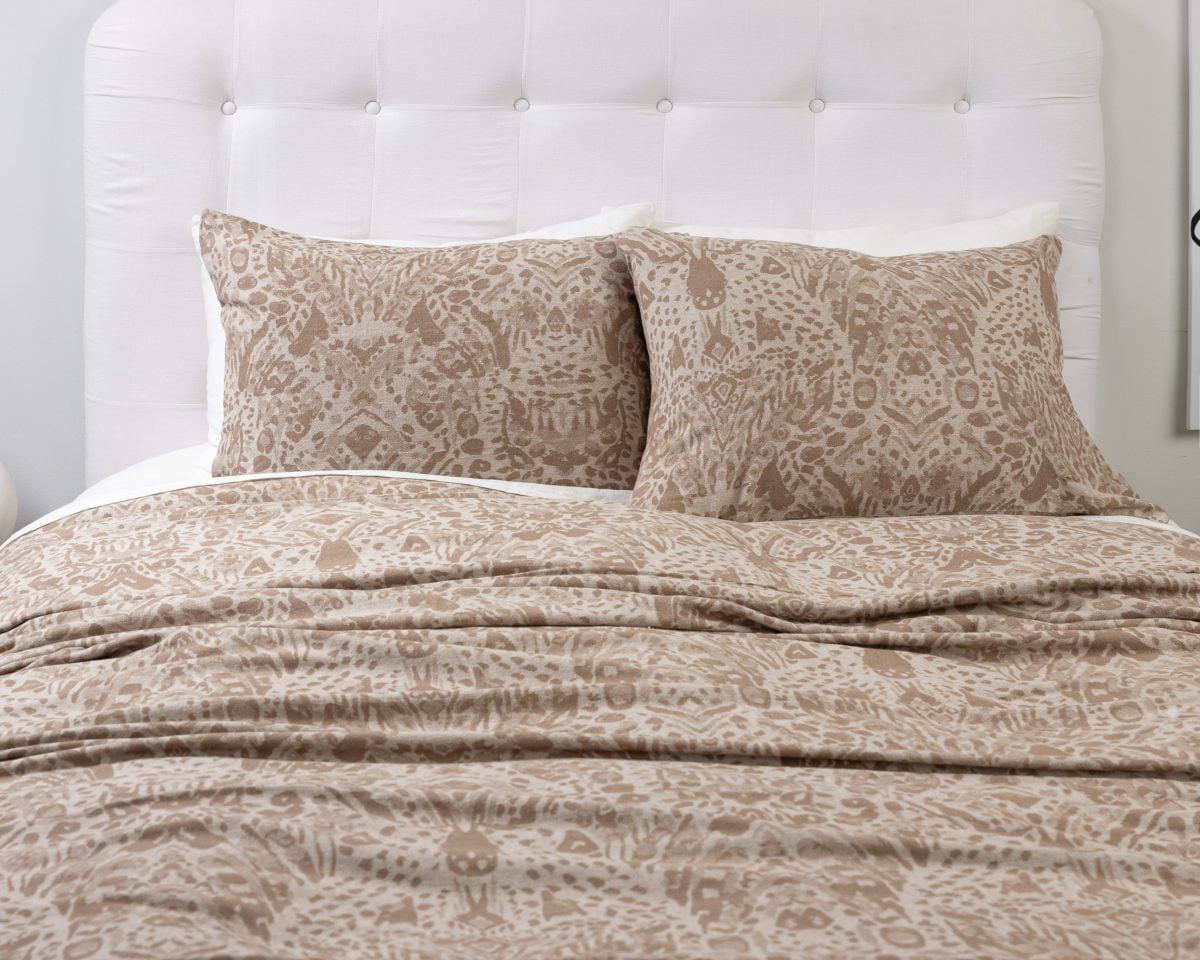 Amity home ramira duvet cover in mushroom   abstract organic pattern