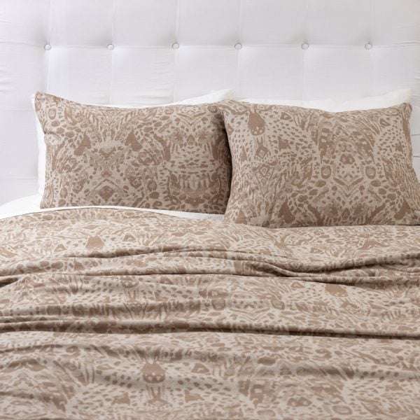 Amity home ramira duvet cover in mushroom   abstract organic pattern