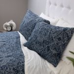 Amity home ramira duvet cover in steel blue   distressed abstract pattern