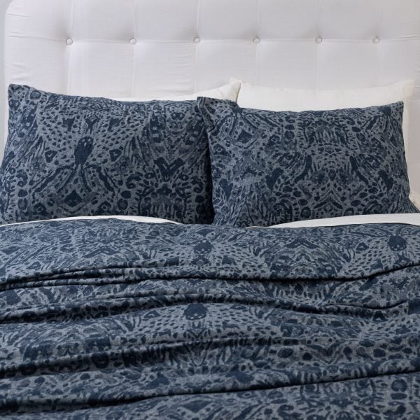 Amity home ramira duvet cover in steel blue   abstract pattern