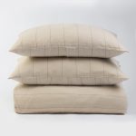 Amity home laine duvet cover in natural   subtle vertical stitching