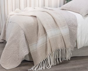 Amity home luca merino throw in natural   striped with fringe