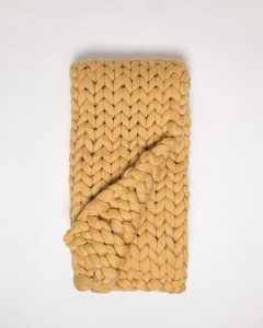 Amity home ava chunky throw in maize   oversized knit texture