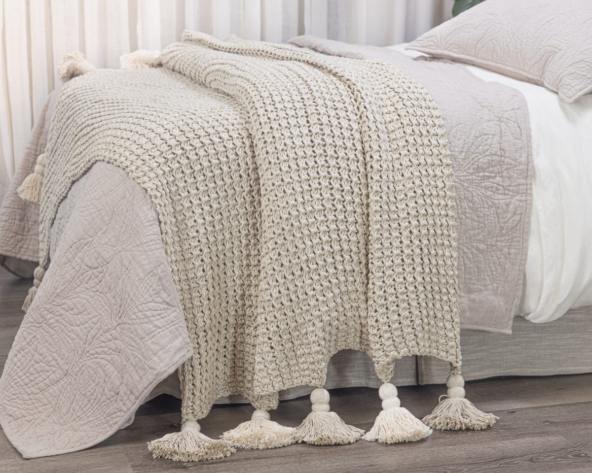 Amity home lawrence throw in natural   chunky knit texture