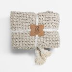 Amity home lawrence throw in natural   chunky knit weave