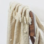 Amity home anya throw in ivory   chunky knit with fringe detail