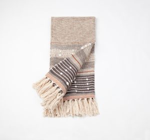 Amity home bati throw in earthy multi tone   textured woven design