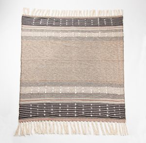 Amity home bati throw in neutral multi stripe   raised dot texture