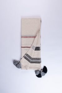 Amity home vera throw in natural multi stripe   tasseled ends