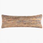 Amity home landon pillow in sunset   x long bolster with woven texture