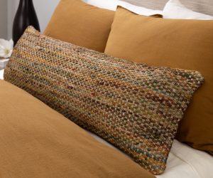 Amity home landon x long bolster pillow in sunset   multi color woven texture