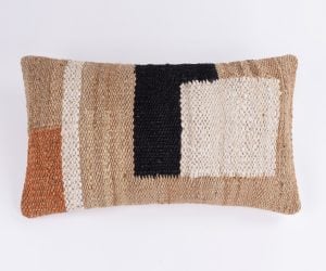 Amity home martin grande bolster in natural multi color   chunky woven texture