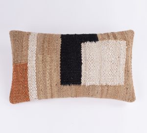 Amity home martin grande bolster in natural multi color   chunky woven texture