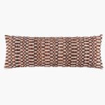 Amity home philips x long bolster in cognac   woven leather strip texture