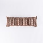 Amity home baker  fletcher collection pillow in natural brown   segmented woven texture